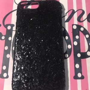 i phone 7 plus glitter case  (black)